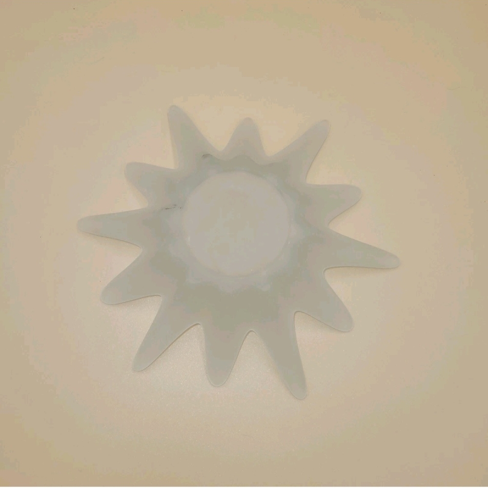 Partylite‎ Glass Candle Holder Splash Sunburst Frosted  White Ball Mexico - Picture 4 of 5